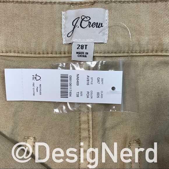 J.CREW SLIM WIDE-LEG CROPPED JEAN PALE OAK CHINOS - Picture 7 of 10